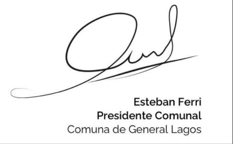 Firma del Presidente Comunal, Esteban Ferri