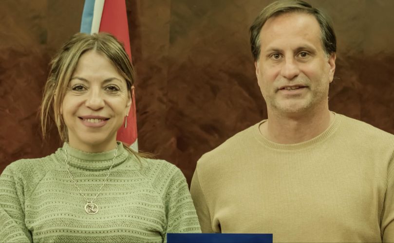 Esteban Ferri, luego de firmado el convenio 