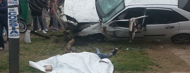 El conductor del auto perdió la vida en el acto.