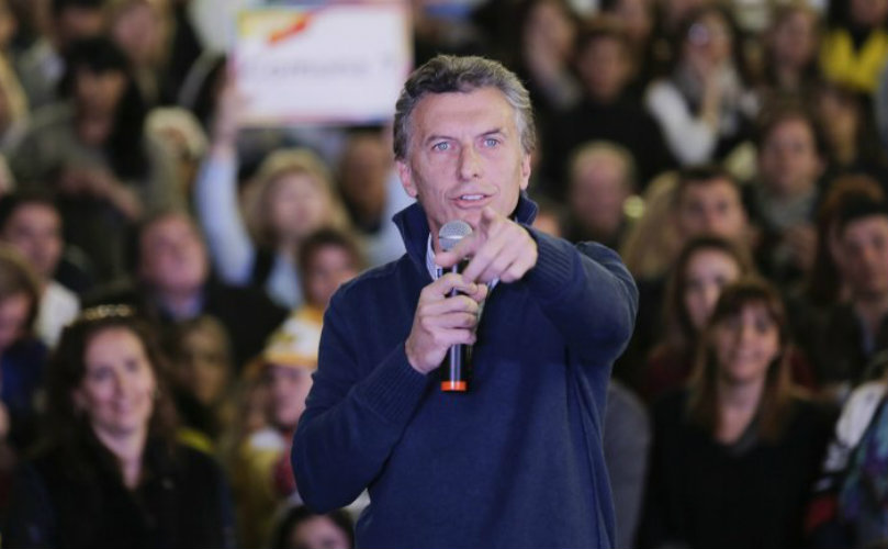 Mauricio Macri, durante un acto en el club Pedro Echagüe, en Flores