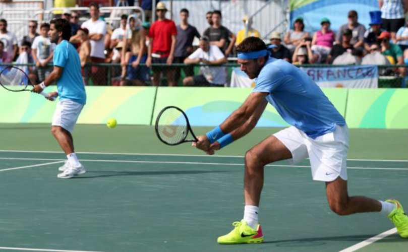 Juan Martín Del Potro ante Joao Sousa, Portugal. 